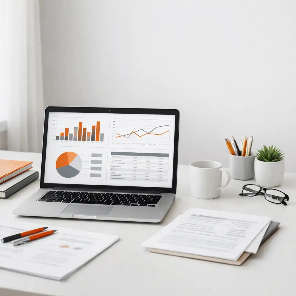 Espace de travail éditorial minimaliste représentant la mission d'analyse
