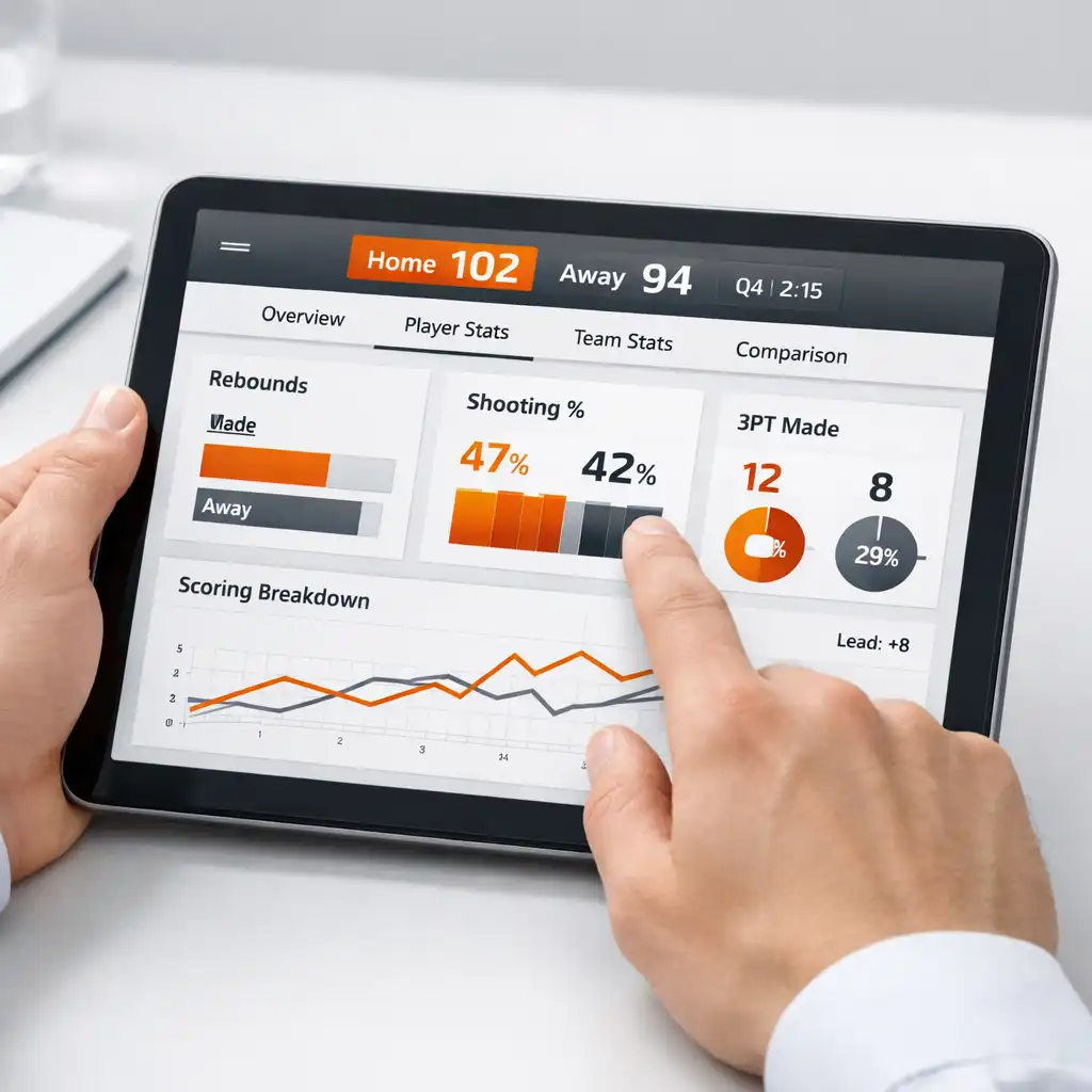 Comparaison de statistiques sur tablette